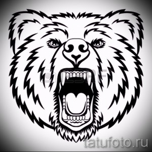 Эскиз тату медведь 36