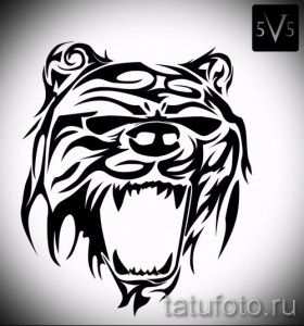 Эскиз тату медведь 38
