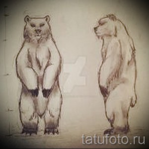 Эскиз тату медведь 40