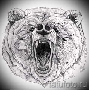 Эскиз тату медведь 43