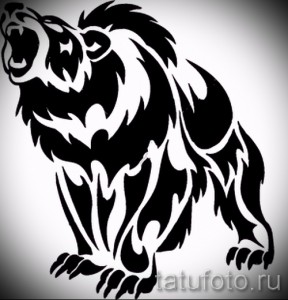 Эскиз тату медведь 44