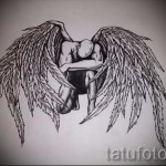 эскиз тату крылья ангела - классика