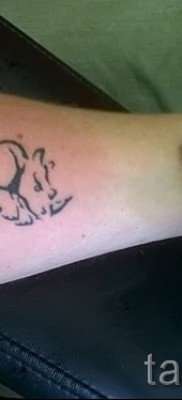 Фото пример тату носорог — маленькая тату линиями на руку
