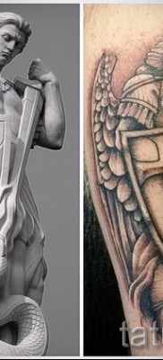 Фото тату архангел Михаил — пример татуировки со статуи