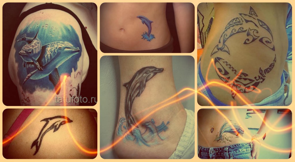 Что значат татуировки с дельфинами - примеры на фото