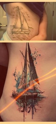 Что значит парусник в татуировке — примеры на фото