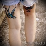 тату ласточки на ноге - фото пример 4