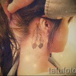 Dreamcatcher tattoo on his neck - Photo example of the number 11122014 3