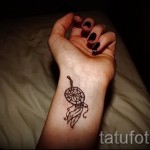 Dreamcatcher tattoo on the wrist - Photo example of the number 11122014 3