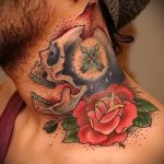 Rose tatouage sur son cou - une variante du numéro de la image 15122015 1