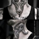 Steinbock Tattoo auf seinem Hals - Beispielfoto 18122015№ 1