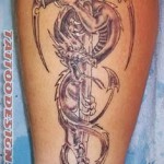 Tattoo auf der Wade dragon Foto Beispiel f%C3%BCr die Nummer 20122015 2