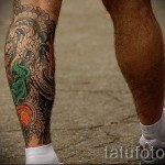 Tattoo auf der Wade f%C3%BCr M%C3%A4nner Foto Beispiel f%C3%BCr die Zahl 20122015 2