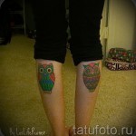 Tattoo auf der Wade owl - Foto Beispiel für die Nummer 20122015 1
