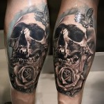 Tattoo auf der Wade rose - Foto Beispiel für die Nummer 20122015 1