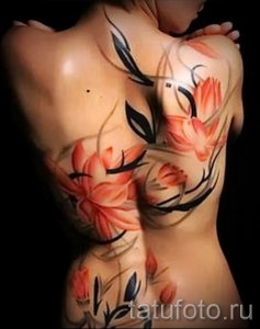 flower tattoo on the back - Picture option from the number 21122015 1