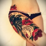 flower tattoo on thigh 2