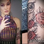 hibou tatouage avec des roses - option Photo du nombre 15122015 1