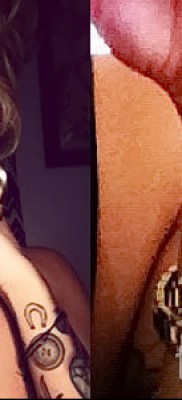 horseshoe tattoo on her wrist — an example in the photo — 07122015 — 2