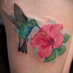 hummingbird with a flower tattoo - Picture option from the number 21122015 2