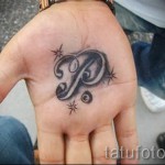 lettre de tatouage de p - photo du tatouage fini - 20122015 Numéro 1