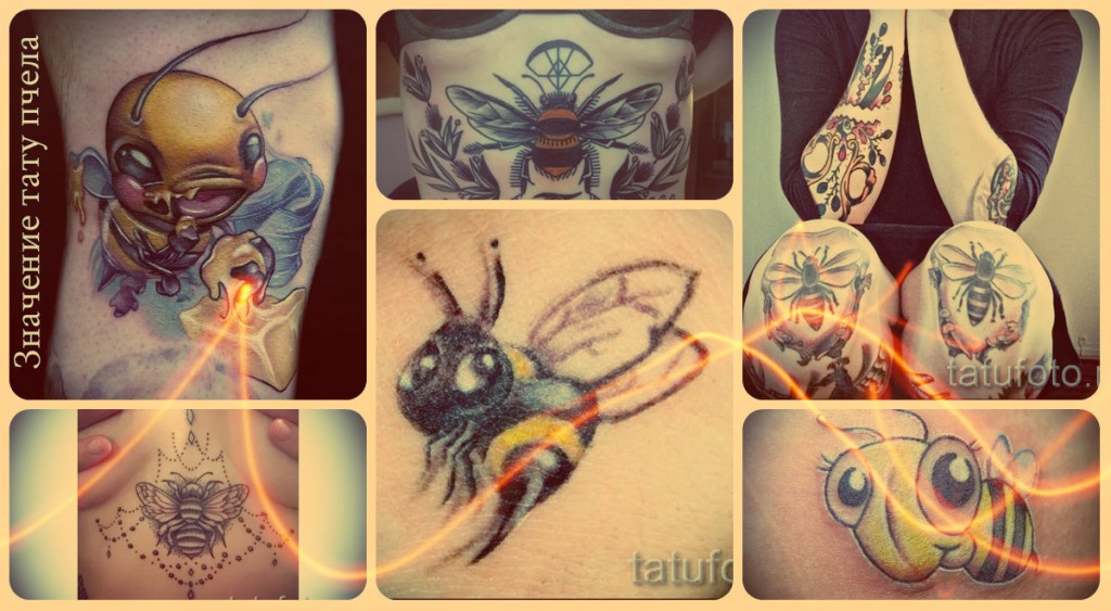 Значение татуировки пчела - примеры готовых тату на фото