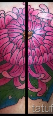 Пример тату хризантема на фото № 66