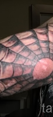 Тату паутина на локте — фото готовой татуировки — 20122015 № 11