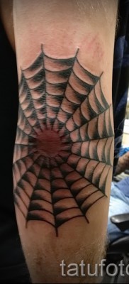 Тату паутина на локте — фото готовой татуировки — 20122015 № 14