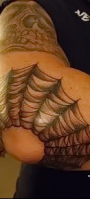 Тату паутина на локте — фото готовой татуировки — 20122015 № 18