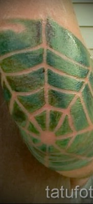 Тату паутина на локте — фото готовой татуировки — 20122015 № 27