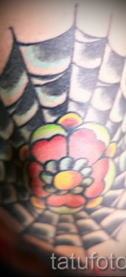 Тату паутина на локте — фото готовой татуировки — 20122015 № 30