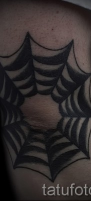 Тату паутина на локте — фото готовой татуировки — 20122015 № 35