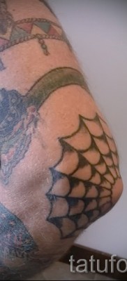 Тату паутина на локте — фото готовой татуировки — 20122015 № 37
