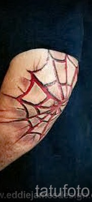 Тату паутина на локте — фото готовой татуировки — 20122015 № 41