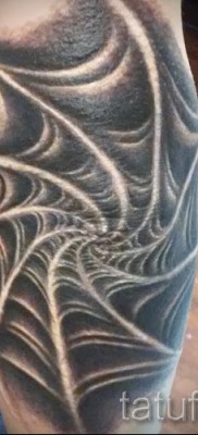 Тату паутина на локте — фото готовой татуировки — 20122015 № 49
