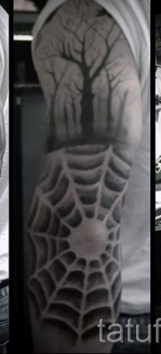 Тату паутина на локте — фото готовой татуировки — 20122015 № 52