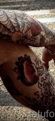 Тату паутина на локте — фото готовой татуировки — 20122015 № 55