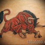Фото готовой тату знак зодиака телец - с красным быком