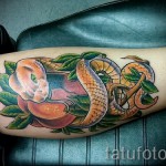 змея в цветах тату - фото вариант от 21122015 № 5