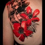 тату красный цветок - фото классной татуировки от 21122015 № 1
