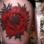 тату красный цветок - фото классной татуировки от 21122015 № 4