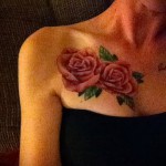 тату на груди розы - фото вариант от 15122015 № 14