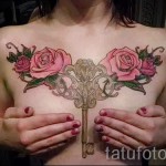 тату на груди розы - фото вариант от 15122015 № 2