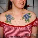 тату на груди розы - фото вариант от 15122015 № 20
