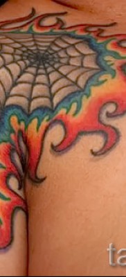 тату паутина на плече — фото готовой татуировки — 20122015 № 6