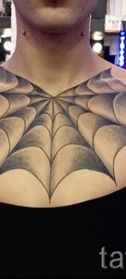 тату паутины на груди — фото готовой татуировки — 20122015 № 2