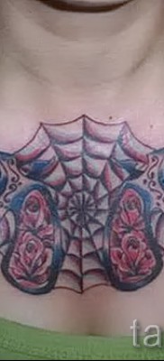 тату паутины на груди — фото готовой татуировки — 20122015 № 8