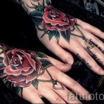 тату роза на кисти руки - фото вариант от 15122015 № 2