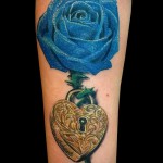 тату синие розы - фото вариант от 15122015 № 8